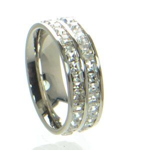 Steel by Design Double Row Princess Cut Ring